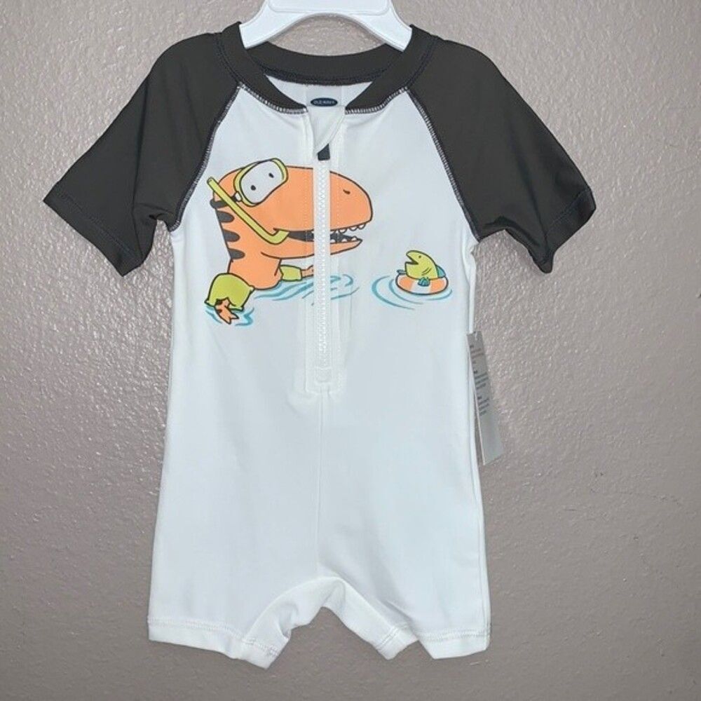 Zip-Front Rashguard One-Piece Swimsuit for Baby